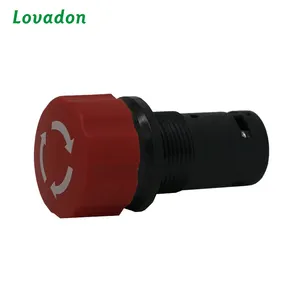 XB7 diámetro 22mm cabeza de hongo rojo de parada de emergencia interruptor de botón