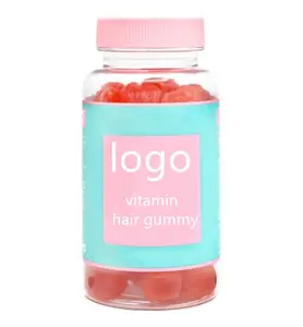 Gummy Rambut Beruang Vitamin dengan Biotin 5000 Mcg Vegan, Bebas Gluten, Kenyal Rambut Alami Vitamin Gummies OEM Pasokan Pabrik