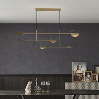 Lustre LED en fer minimaliste moderne pour chambre à coucher, salon, hôtel - Luminaire suspendu à intensité variable avec option DIY