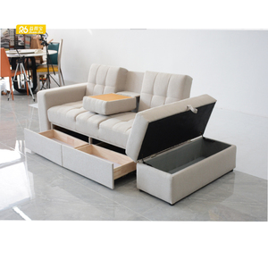 Giường sofa màu đen thoải mái: đệm mềm, ngăn lưu trữ lớn, tuyệt vời cho sử dụng hàng ngày Sofa kiêm giường gấp - Product Image 2