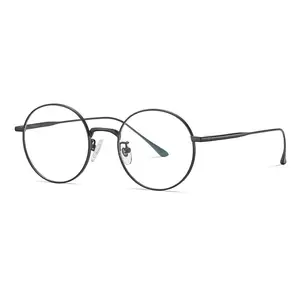 Handmade Thick Titanium Round Design Square Eyeglasses Optical Eyewear Over Size Prescription Glasses Frames
