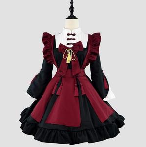 Ecowalson mujeres Lolita Maid Cosplay disfraz Anime Kawaii rojo estilo chino vestido de sirvienta traje de fiesta de <span class=keywords><strong>Halloween</strong></span> - Product Image 2