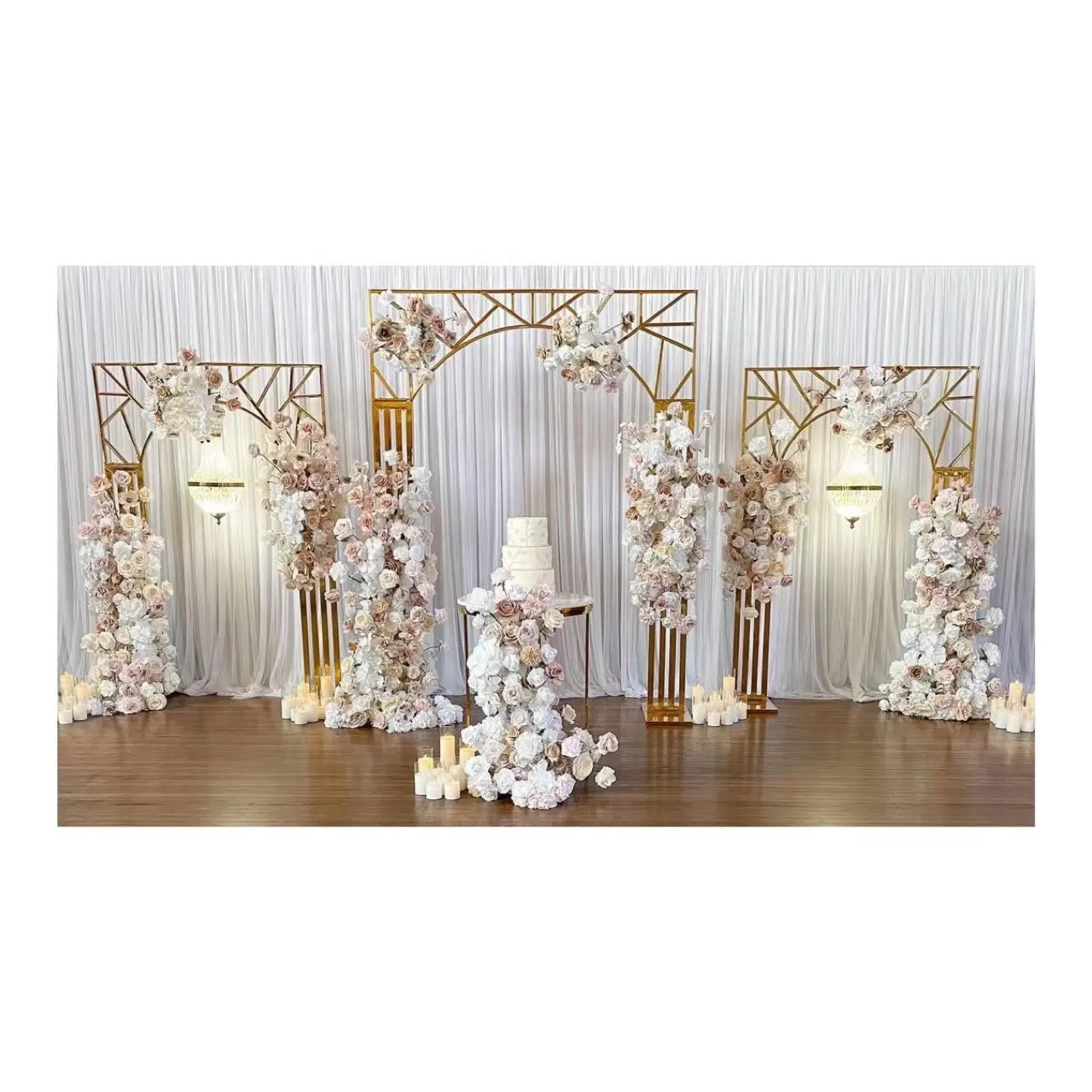 Bruiloft Achtergrond Podium Decoraties Metalen Frame Achtergrond Boog Stand Voor Bruiloft Evenementen