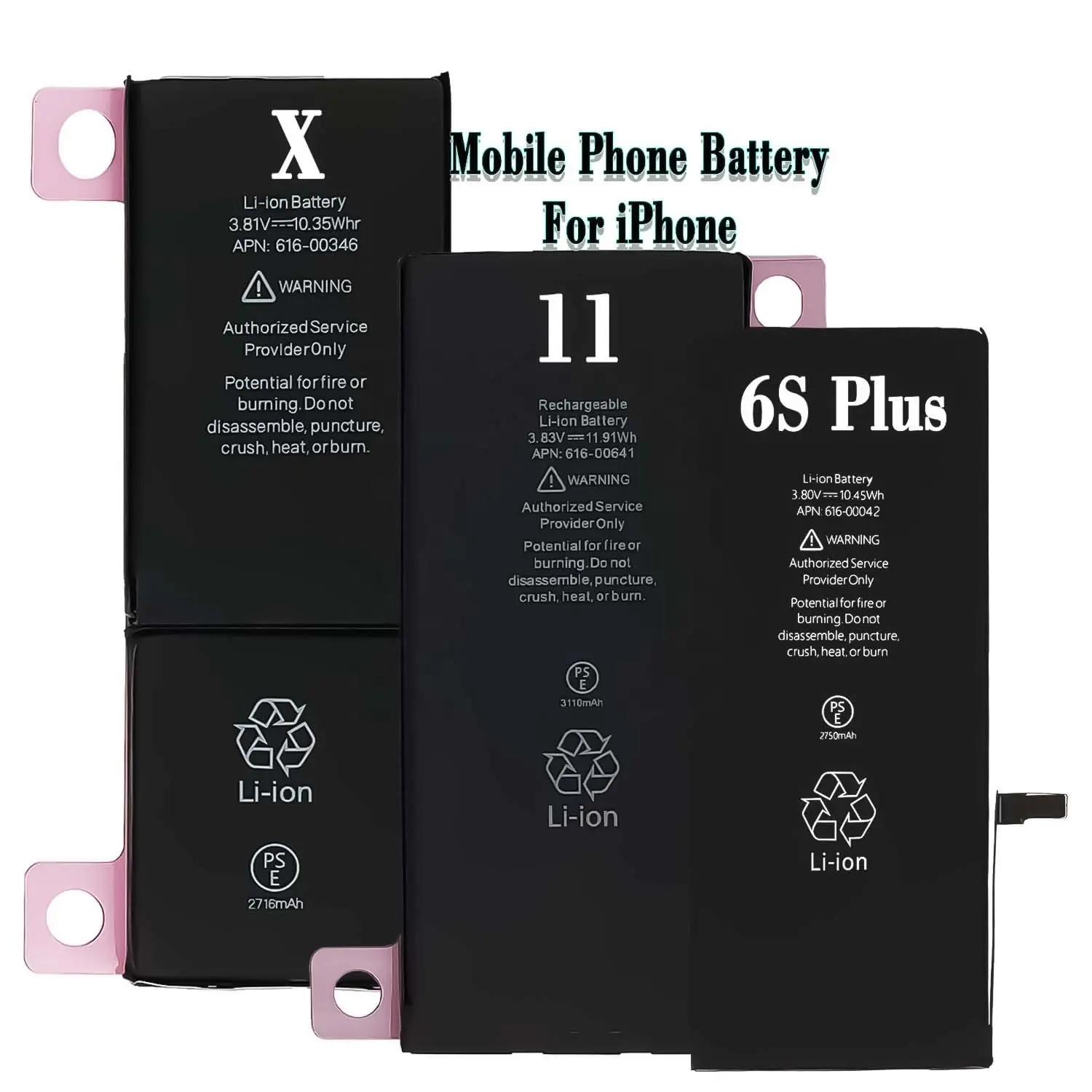 100% zero cycle SE 2016 2020 X XS Max high quality battery for iphone 5 5S 6 6 Plus 6S Plus 7 7Plus 8 8Plus 6P 6S 7P 8P Longhe