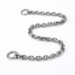 Collar de perro de eslabones cubanos de acero y titanio a prueba de explosiones personalizado, antimordedura collar de cadena, collares de entrenamiento para cachorros y gatitos - Product Image 2