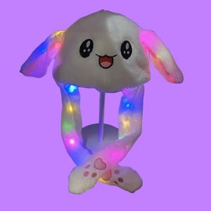 Chapeau de lapin en peluche anime avec oreilles mobiles, lumières LED, chapeau d'hiver coloré et chaud pour Noël - Product Image 2