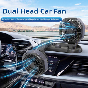 Factory Portable Universal High Speed Double <b>Head</b> Plastic Car Cooler <b>Fan</b> 360 Rotatable Auto <b>Fan</b> Car Accessories - Product Image 1