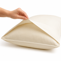 Housse de coussin en polyester brossé durable avec fermeture à rabat, lavable en machine, fournisseur de literie en gros