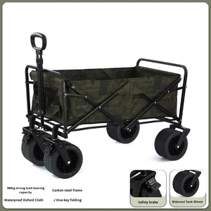 Carrito de Compras Plegable Portátil Todoterreno Grande de Acero Inoxidable OEM con Ruedas Tipo <span class=keywords><strong>Hummer</strong></span> para Campistas - Product Image 2