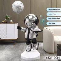 Vente en gros de sculpture de lampe Spaceman pour décor de salon Statue en résine Spaceman Craft Astronaut Smart Voice et Bluetooth Audio