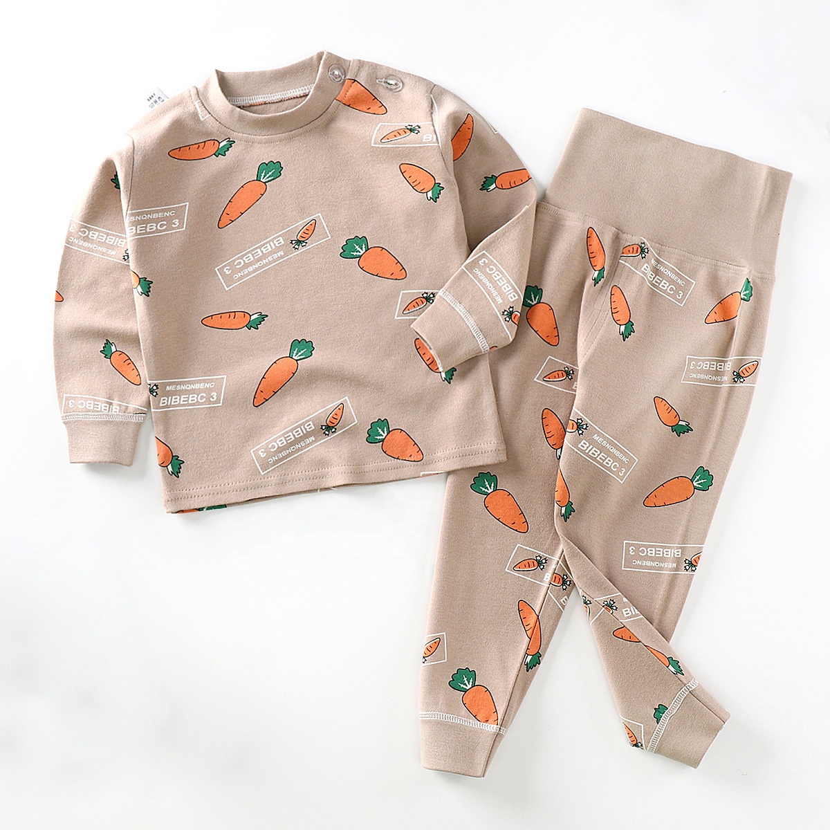 Комплект детского нижнего белья из чистого хлопка весна-осень мужские и женские весенне-осенние пижамы Детская домашняя одежда