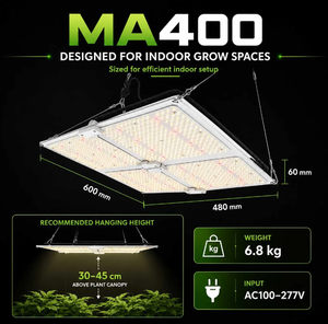 Luci LED per Coltivazione ad Alta Emissione PPFD 400W per Casa e Tenda da Coltivazione - Product Image 4
