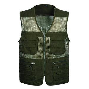 Gilet Utility in rete ad asciugatura rapida da uomo con molte tasche gilet da pesca Multi-tasca traspirante da uomo giacca senza maniche da lavoro - Product Image 4