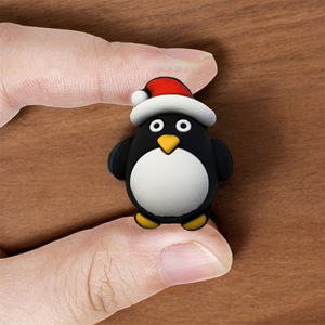 New Style Cartoon Christmas Penguin Snowman <b>Silicone</b> <b>Beads</b> Stringing Pen Creative Cute Colorful Epoxy Glue Stringing - Product Image 4