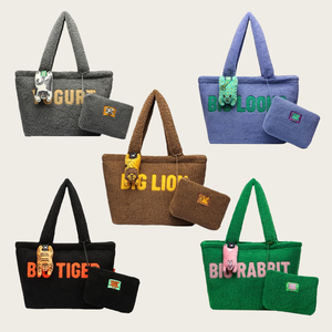 Sac à bandoulière en polaire Teddy, automne-hiver, épaissi, de grande valeur, exquis, sac à main d'extérieur, grande capacité, sac fourre-tout décontracté - Product Image 5