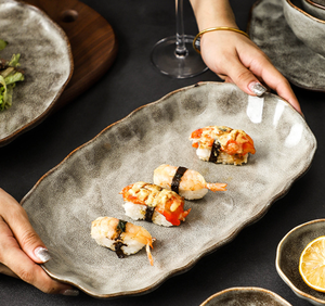 Juego de Vajilla Rústica de Gres, Platos y Tazones de Cerámica con Borde Irregular, Aptos para Microondas, Vajilla para Restaurante, Utensilios de Cocina de Cerámica - Product Image 6