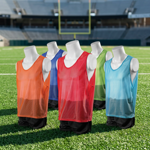 <b>Football</b> Training <b>Bibs</b> Vest 100% Polyester Breathable Soccer Practice Unisex Adult Short Summer Sports Training Jersey OEM - Product Image 3