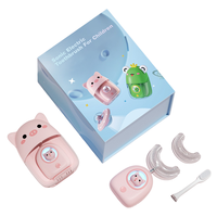 Cepillo de dientes eléctrico en forma de U para niños, desinfección de aire, pelo suave, ultrasónico Real, Usb, recargable, regalo de cumpleaños para el Día de los niños