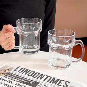 Ly bia thủy tinh trong suốt sáng tạo 16oz (400-499ml), có quai cầm, dùng được cho trà trái cây & nước ép - Product Image 5