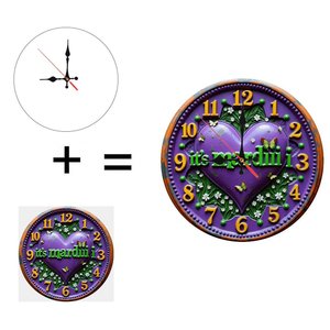 Round Wooden Wall <b>Clock</b> 25x25Cm Quiet Non Ticking For Study Room Office Decor - Product Image 6