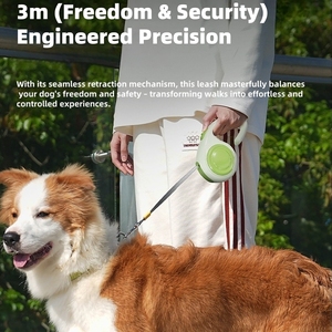 Luxus Custom Nylon Cord Hunde leine 3M Semi-Auto Retract able Adjusta ble Safety Lock Schnell verschluss Modern Western Ribbon für Hunde - Product Image 2