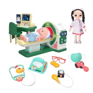 新しい到着12個医療プレイセットおもちゃCTマシンふり遊び学習おもちゃコンピューターディスプレイ付き医師のおもちゃ子供のためのプレイハウス