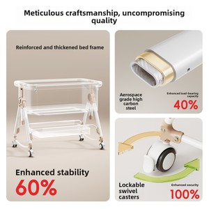 Summer Infants Model 457 Contemporary Design Multifunctional Modern Portable Foldable Splicing Metal Baby Crib Bassinet for - Product Image 3