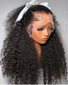 Perruques brésiliennes en cheveux vierges prêtes à être expédiées, bouclées afro crépues, pré-épilées, densité 180%, avec dentelle frontale complète 13x4, pour femmes noires - Product Image 3