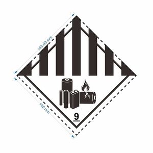 <b>Lei</b> Jia Class 9 Dangerous Goods Label 100mm Self-Adhesive Sticker For Logistics Sea Freight Warning - Product Image 1
