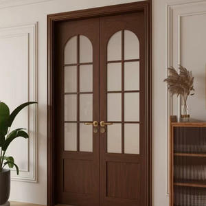 Custom Carved Solid Wood Doors Handcrafted Modern Design for Luxury Villa & Hotel Project Water Resistant Interior Use - Product Image 1