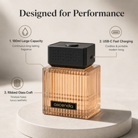 Diffuseur d'arômes en verre côtelé de luxe 180 ml, rechargeable USB-C, machine intelligente à huiles essentielles pour la maison et le bureau, parfum personnalisé