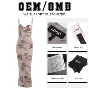 فستان نسائي طويل أنيق بقصة ضيقة موديل 2025 بخصر مكشوف بنقشة زهور بجودة عالية بتصميم كاجوال ومنسوج - Product Image 6