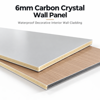 Panneau mural en cristal de carbone de 6 mm, imperméable, décoratif, revêtement mural intérieur pour la maison, l'hôtel, le bureau