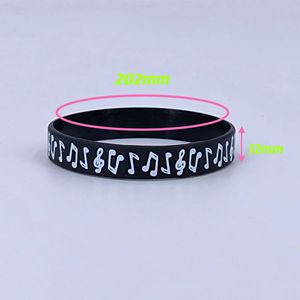 Bracelets en silicone avec notes musicales, lot de 8, bijoux colorés à la mode pour hommes et femmes - Product Image 3