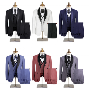 Traje de <span class=keywords><strong>Novio</strong></span> Blanco de 3 Piezas: Chaqueta de Solapa Cruzada con un Botón, Pantalón y <span class=keywords><strong>Chaleco</strong></span> para Boda o Banquete - Product Image 4