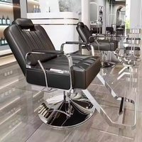 Fauteuil de Barbier Hydraulique Inclinable Vintage pour Salon de Coiffure et Esthétique