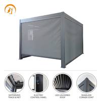Pergola Bioclimatique Extérieure Portable Imperméable et Coupe-Vent en Aluminium avec Volets Latéraux Rétractables Manuels – Modèle Moderne Mirador