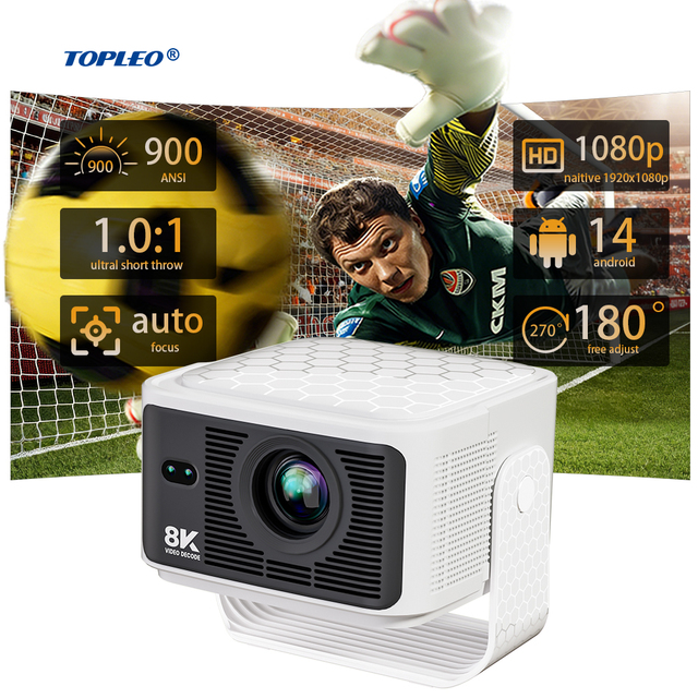 Topleo 1080p Android Projector 8k Portable Video 4k Home Projector Operating System Android 14 Proyector hd 1080p Mini Projector