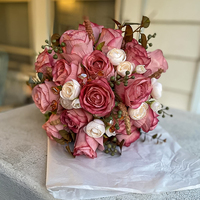 JX-01 maison jardin décor longue tige bricolage soie faux unique Bouquet Floral multicolore en plastique artificielle Rose fleur