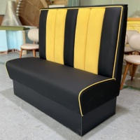 Banquette de restaurant en velours noir et jaune, en similicuir PU, avec dossier haut, rembourrée, pour mobilier commercial de restaurant