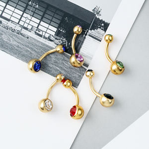 Cơ thể thép không gỉ xuyên bên ngoài đôi đồ trang sức bụng nút Vòng đồ trang sức của phụ nữ - Product Image 6