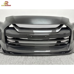 กันชนหน้าคาร์บอนไฟเบอร์ครึ่งชิ้นทรง Top Secret สำหรับ Nissan GTR R35 ปี 2008-2019 พร้อมลิ้นดิฟฟิวเซอร์หน้าคาร์บอน ชุดแต่งตัวถังรถยนต์ - Product Image 4