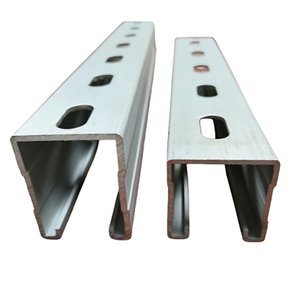 Les profils en acier au carbone galvanisés légers ont fendu le canal C à nervures Canaux de support suspendus de tuyau de rail en acier de canal UniStrut - Product Image 4
