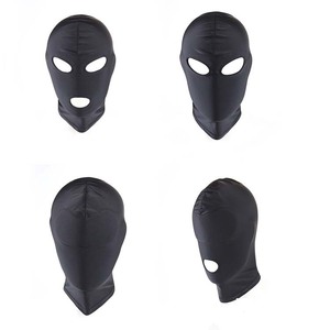 Vente chaude arrivée 1/2/3 trou hommes femmes adulte Spandex <span class=keywords><strong>cagoule</strong></span> bouche ouverte visage oeil tête masque Costume esclave jeu jeu de rôle - Product Image 1