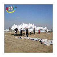 Festival Parade Gonflable Chine Dragon Élever Marionnette Gonflable Dragon Blanc