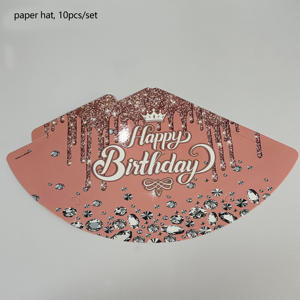 6 개/팩 정글 동물 테마 인쇄 종이 모자 파티 생일 모자 동물 요소 창조적 인 뾰족한 볼 모자 - Product Image 6