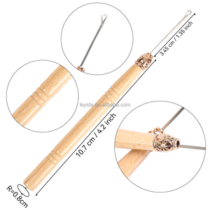 AliLeader เข็มถักตะขอตัวยึดไม้,เข็มถักสำหรับต่อผมขนนกลูกปัดวงแหวนขนาดเล็ก - Product Image 3