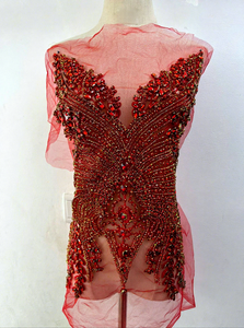 Abito da ballo latino sexy con collo alla coreana, antistatico, con strass e perline, per cantanti, ospiti e presentatrici, con taglio a patchwork grande - Product Image 4