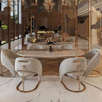 SPARKLE CASA Meubles haut de gamme Tables de salle à manger modernes de luxe personnalisées 6 à 8 places Ensemble de tables de salle à manger en marbre
