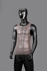 King Mcgreen Star Rhinestone Tank Tops Hombres Sexy Tops O Cuello Camisa sin mangas Fishnet <span class=keywords><strong>Chaleco</strong></span> transparente Malla brillante Ropa de fiesta - Product Image 6
